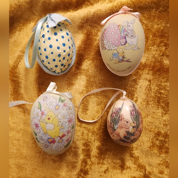 1980's Easter Decor Eggs Set of 4 - Picture 1 of 13